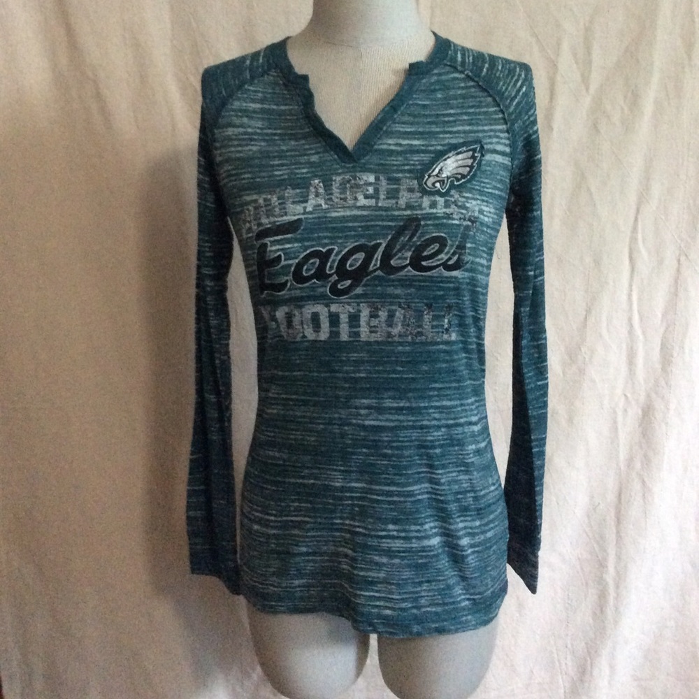 Eagles Football Green & White Long Sleeve Top